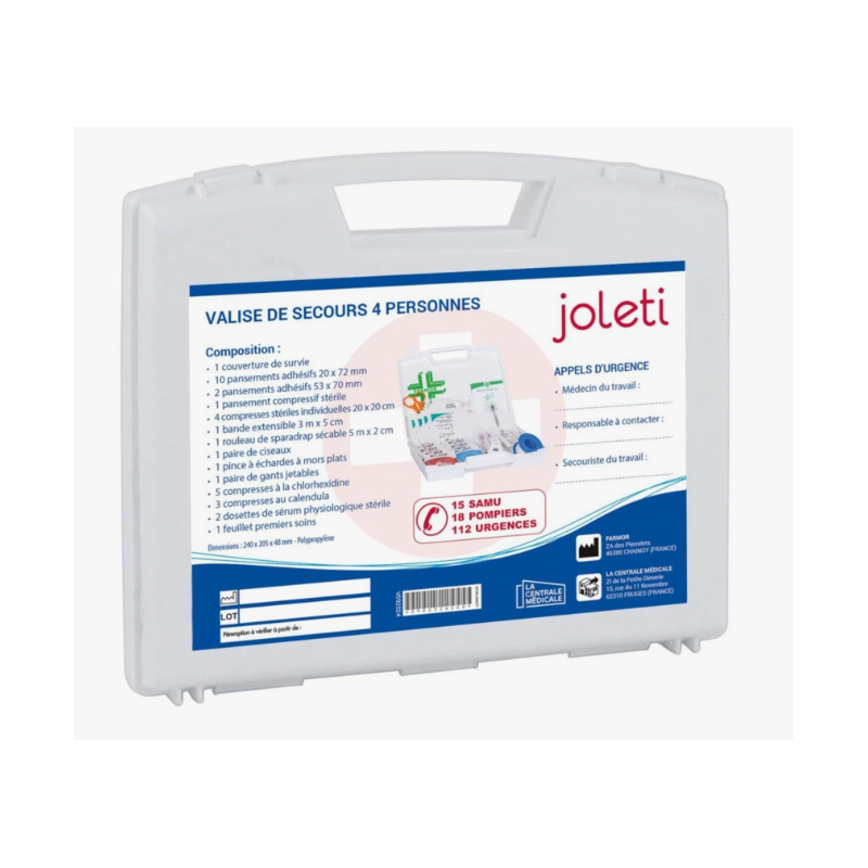 Valise de secours JOLETI 4 personnes pour aide professionnelle Valise de secours JOLETI 4 personnes pour aide professionnelle