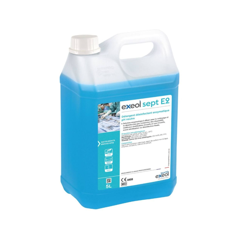 Détergent désinfectant enzymatique pH neutre EXEOL SEPT E2