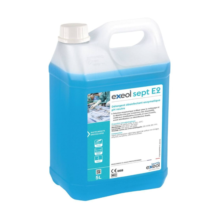 Détergent désinfectant enzymatique pH neutre EXEOL SEPT E2