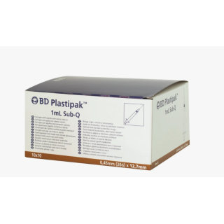 Seringue à tuberculine BD PLASTIPAK Avec aiguille sertie sub-q : 13 x 0,45 mm