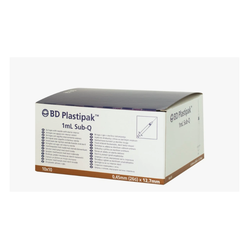 Seringue à tuberculine BD PLASTIPAK Avec aiguille sertie sub-q : 13 x 0,45 mm