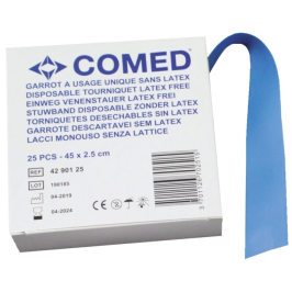 Garrot médical stérile pour perfusions et prélèvements sanguins, usage professionnel et sécurisé