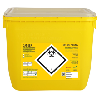 Collecteur de déchets médicaux pour tri et élimination hygiénique de déchets biologiques et infectieux"