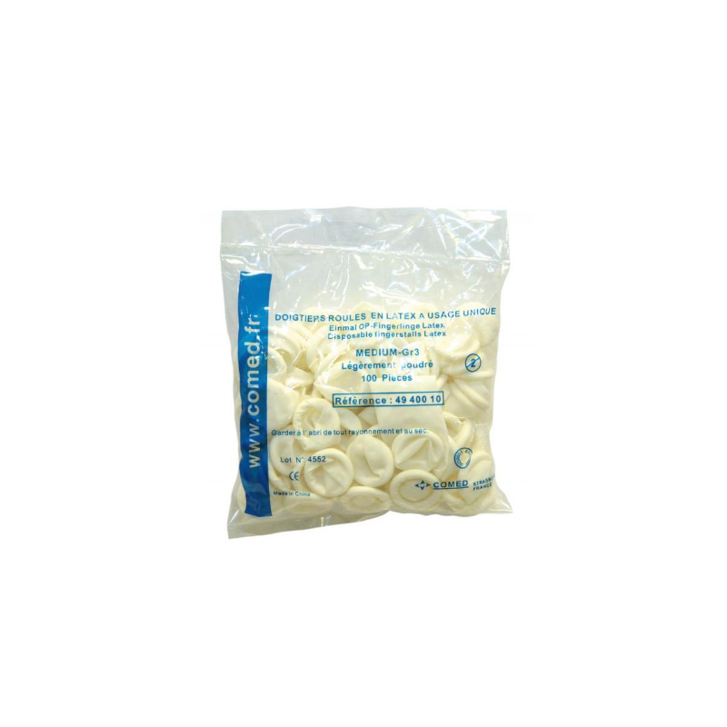 doigtiers roulés en latex