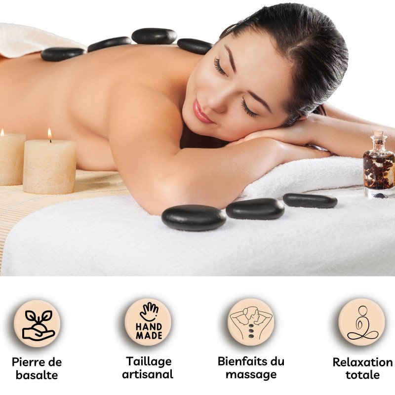 Set de 5 Pierres Chaudes de Massage