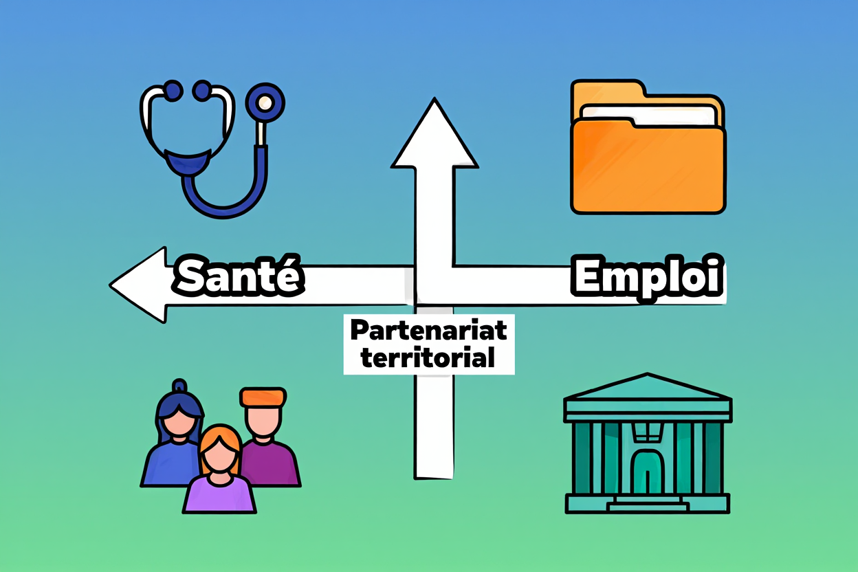 Centre d’échanges sur le partenariat territorial santé: collaborer avec entreprise locale santé Niort et acteurs locaux.