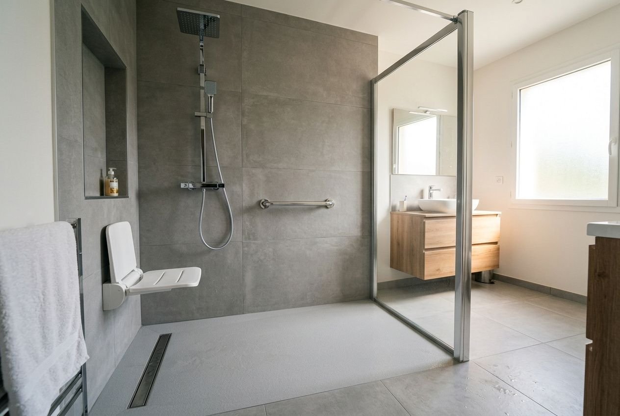 Aménagement d'une salle de bain accessible pour sénior